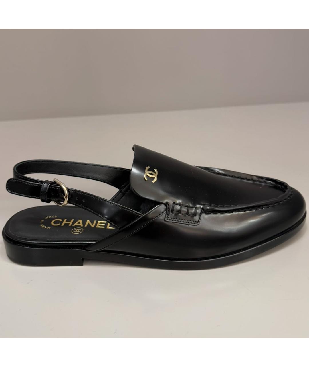 CHANEL Черные кожаные мюли, фото 3