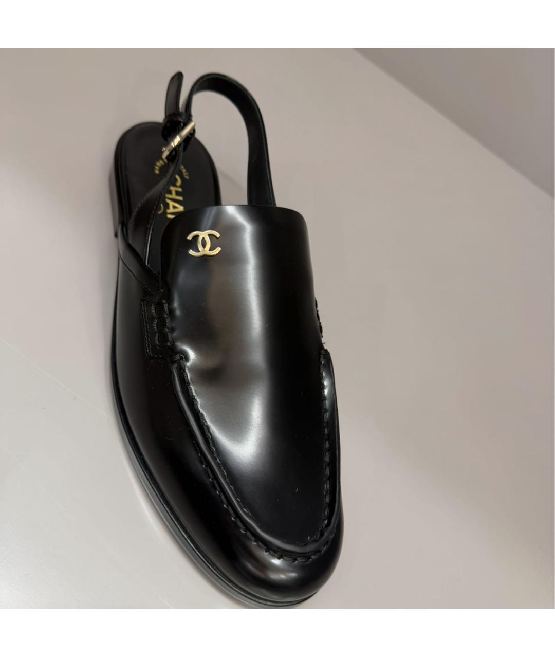 CHANEL Черные кожаные мюли, фото 2