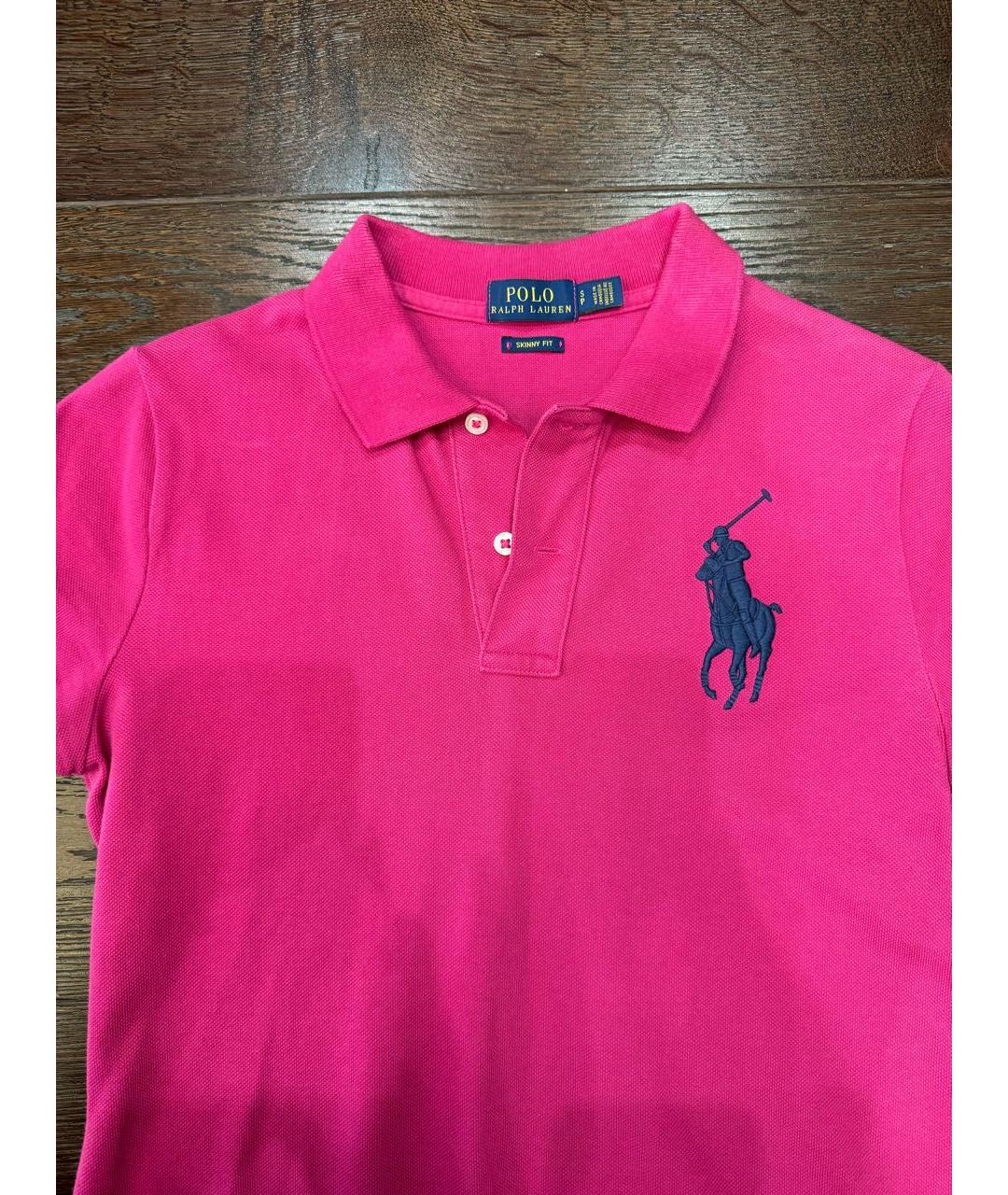 POLO RALPH LAUREN Фуксия хлопковая футболка, фото 3