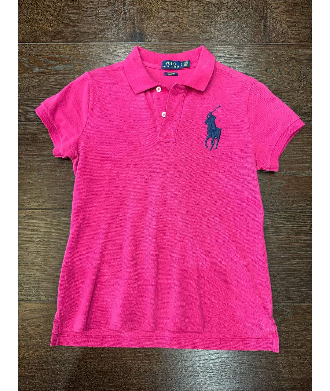 POLO RALPH LAUREN Фуксия хлопковая футболка, фото 9
