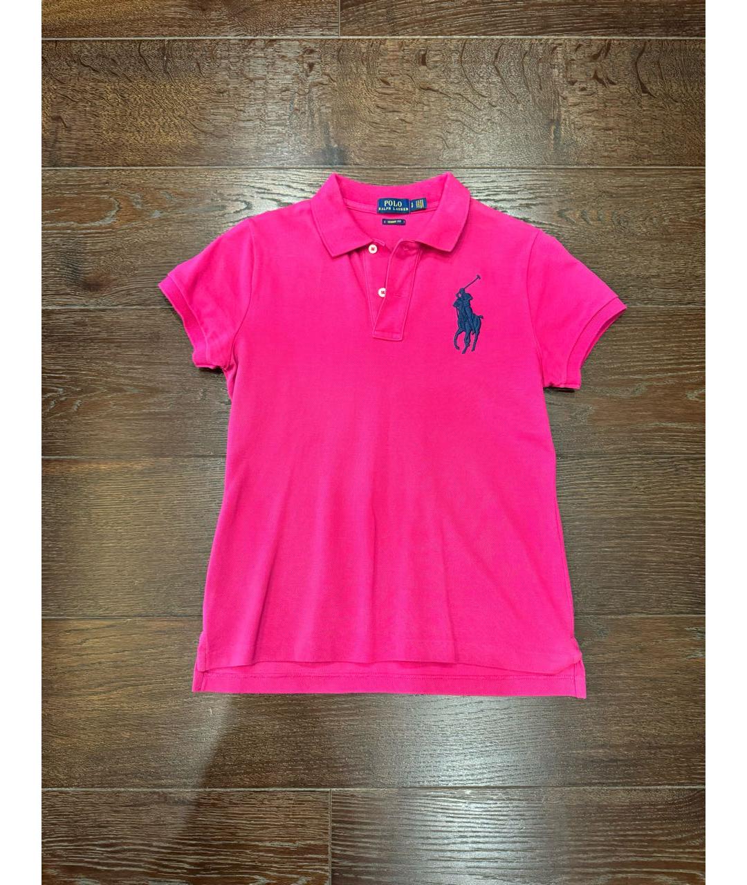 POLO RALPH LAUREN Фуксия хлопковая футболка, фото 2