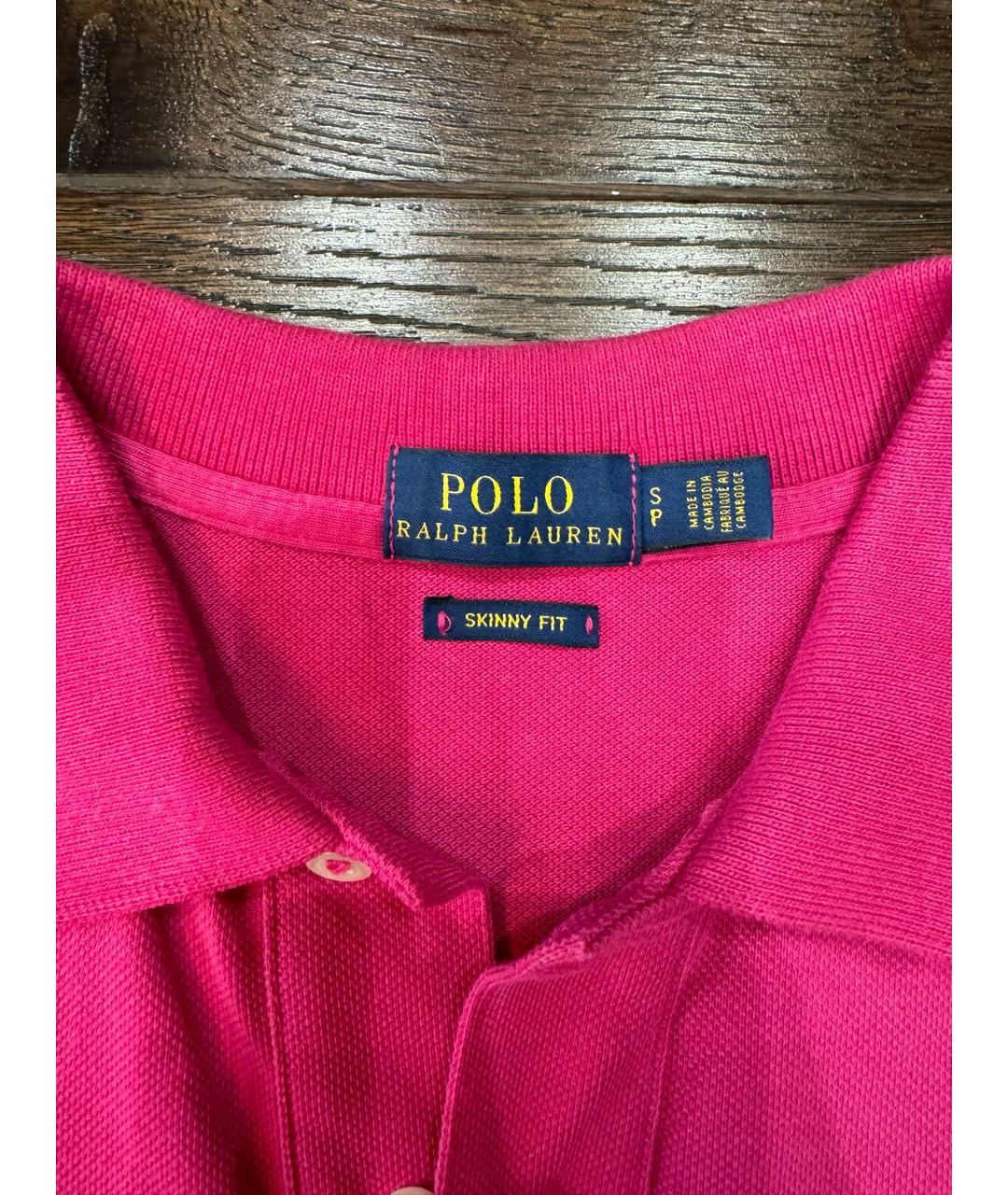 POLO RALPH LAUREN Фуксия хлопковая футболка, фото 4