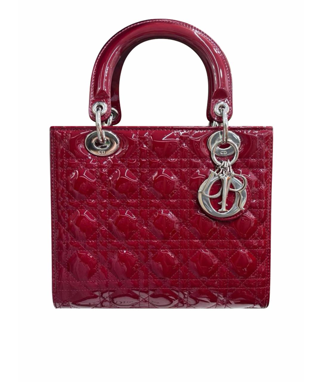 CHRISTIAN DIOR Красная сумка через плечо из лакированной кожи, фото 1