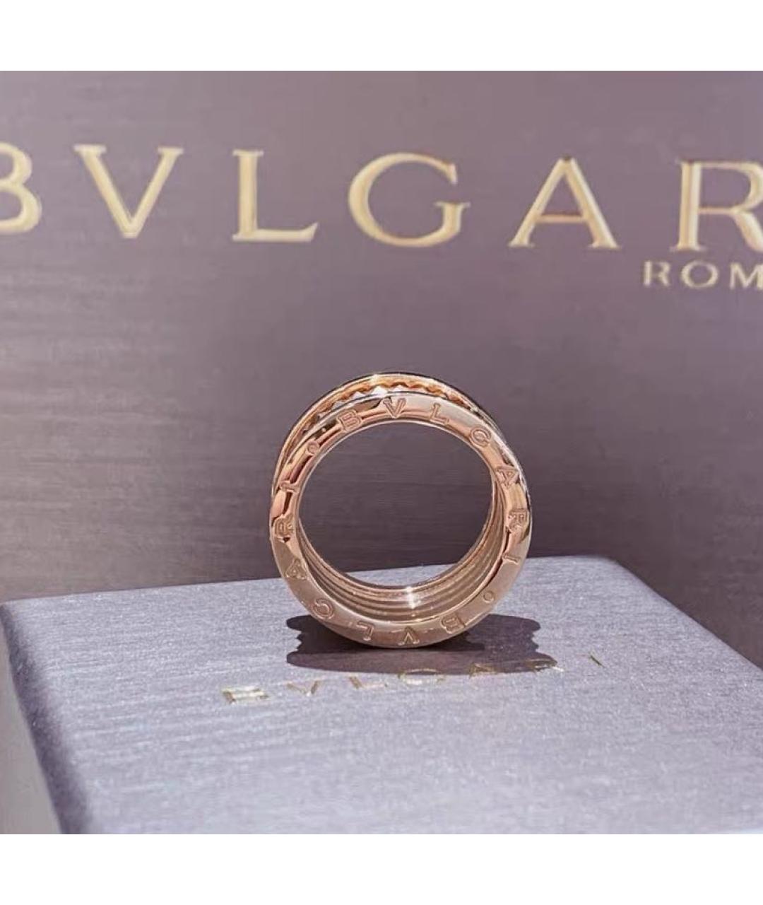 BVLGARI Черное кольцо из розового золота, фото 4