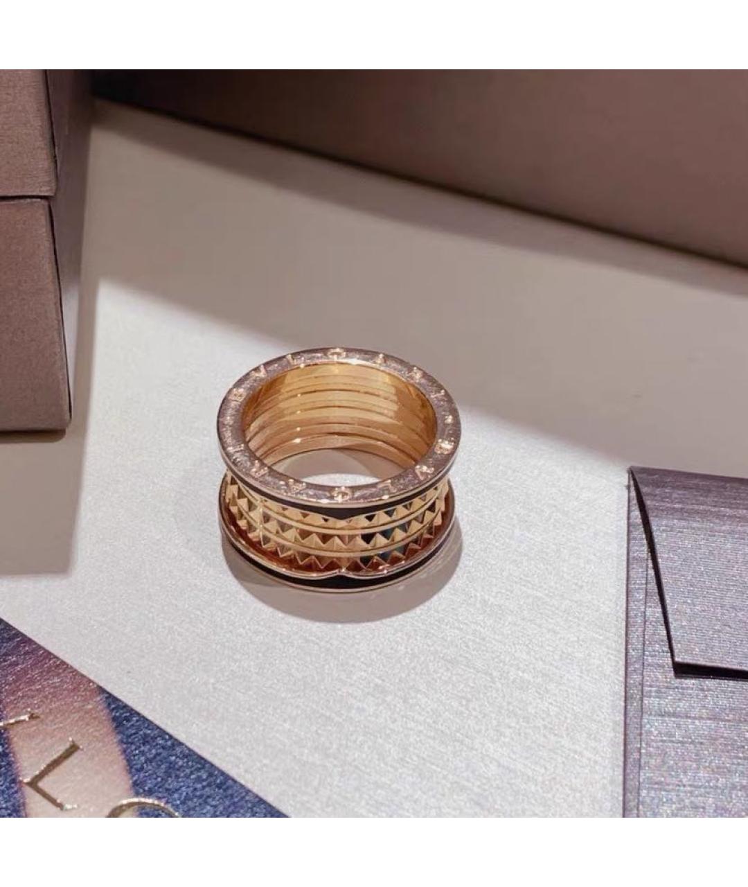 BVLGARI Черное кольцо из розового золота, фото 5