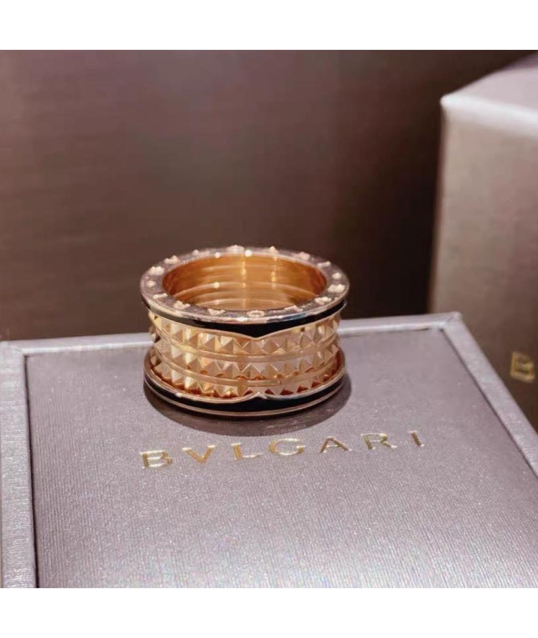BVLGARI Черное кольцо из розового золота, фото 2