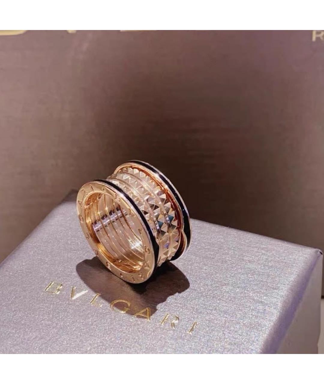 BVLGARI Черное кольцо из розового золота, фото 3