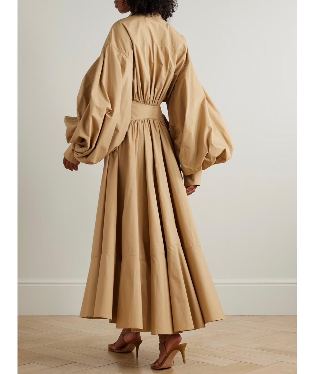ZIMMERMANN Бежевое хлопковое коктейльное платье, фото 3