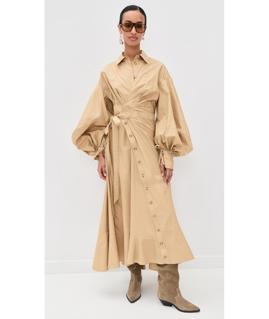 ZIMMERMANN Бежевое хлопковое коктейльное платье, фото 6