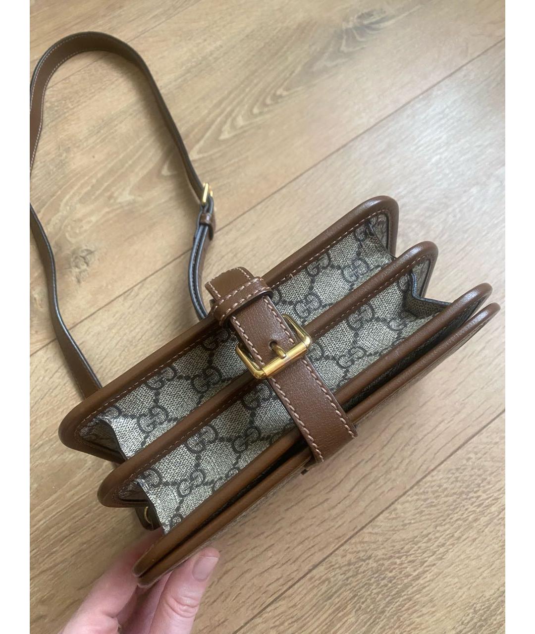 GUCCI Бежевая канва сумка через плечо, фото 3