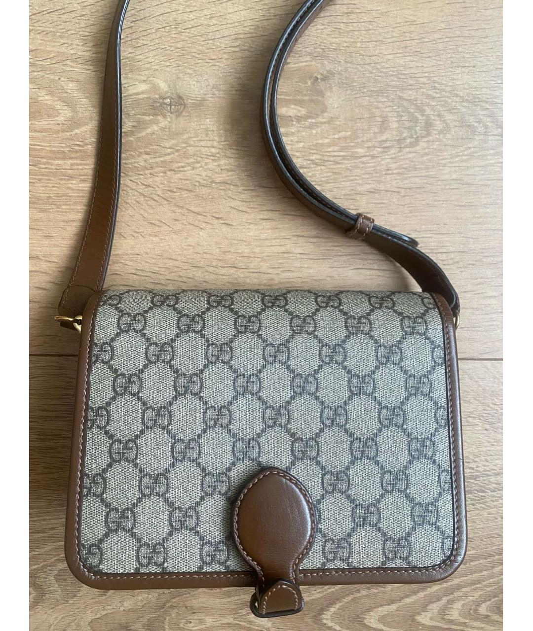 GUCCI Бежевая канва сумка через плечо, фото 2