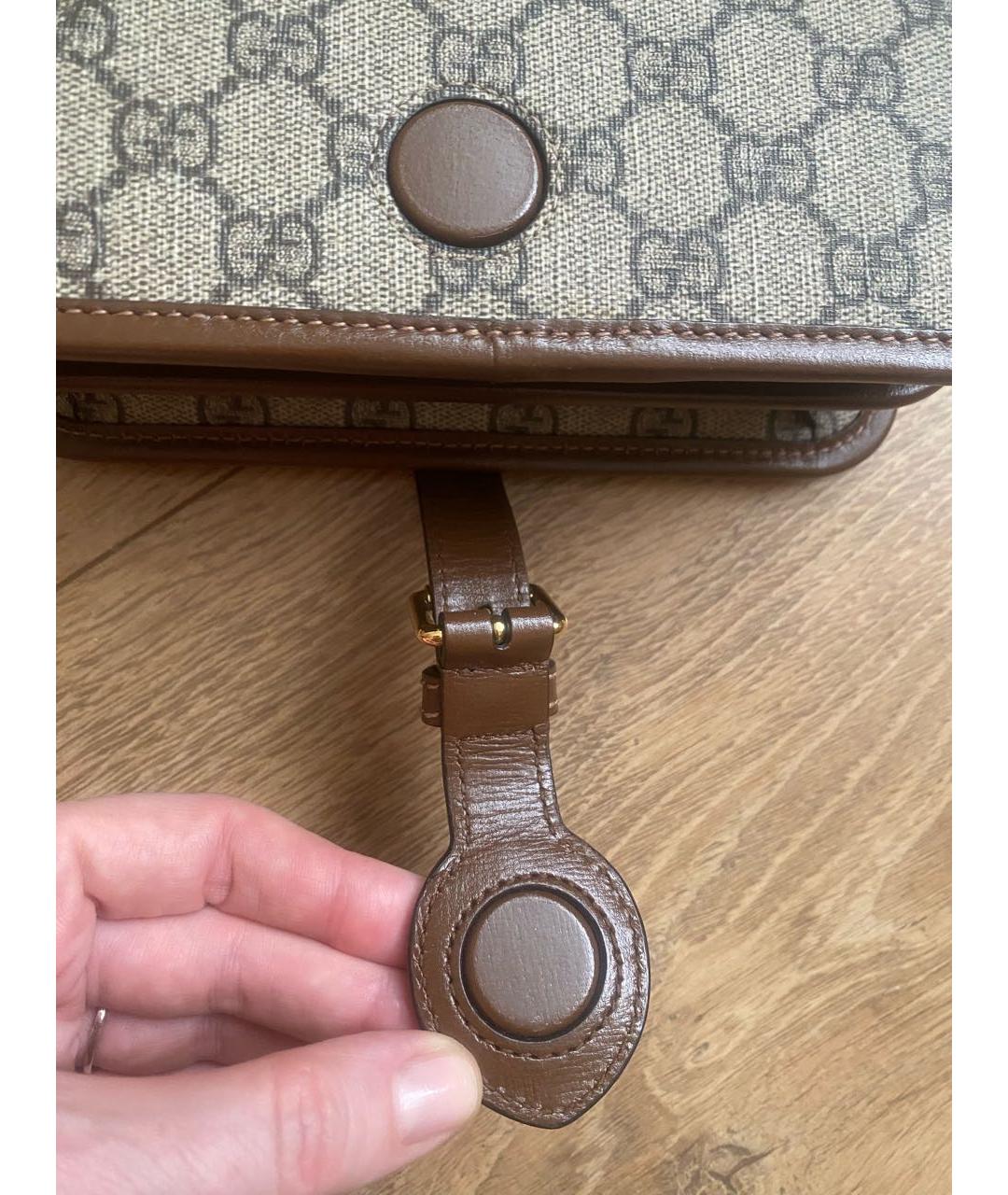 GUCCI Бежевая канва сумка через плечо, фото 6