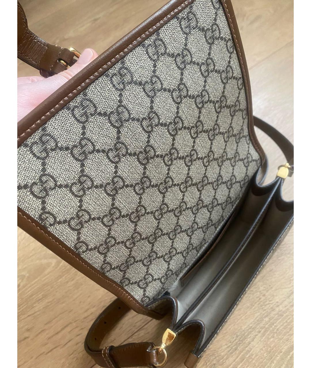 GUCCI Бежевая канва сумка через плечо, фото 7