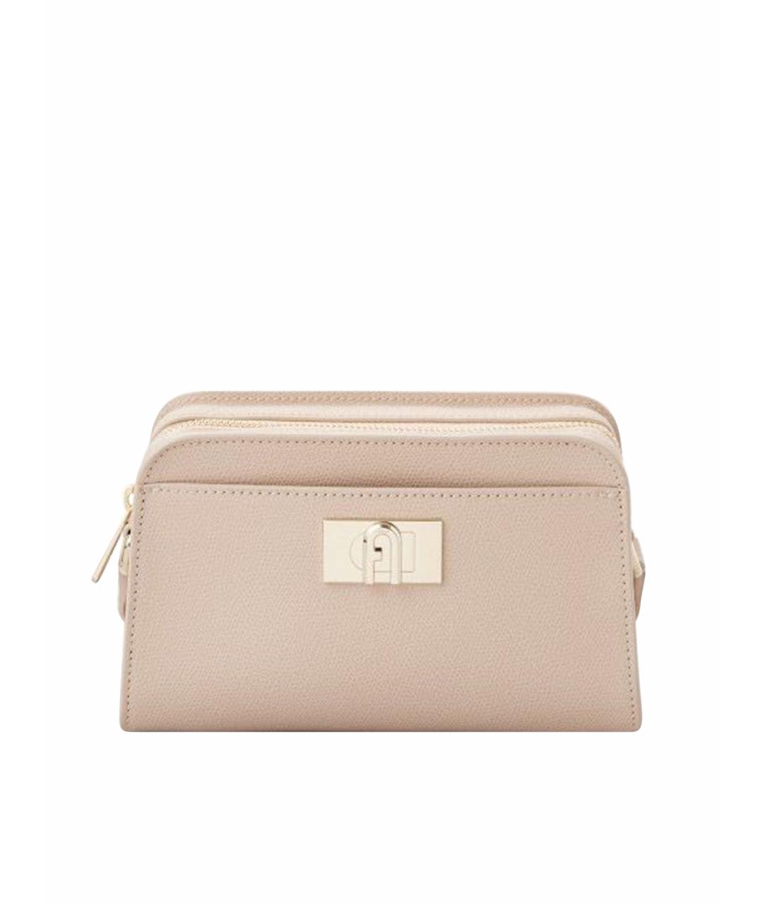 FURLA Бежевая кожаная сумка через плечо, фото 1