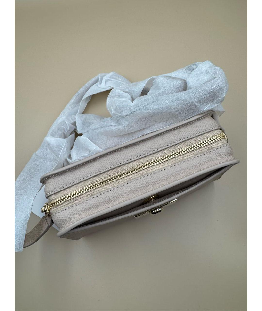 FURLA Бежевая кожаная сумка через плечо, фото 7
