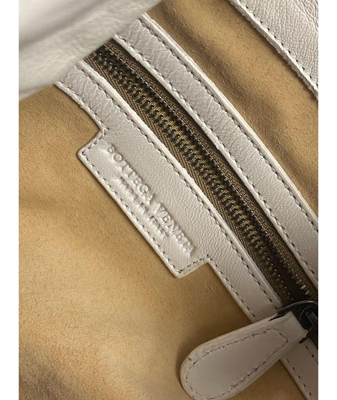BOTTEGA VENETA Белая кожаная сумка через плечо, фото 2