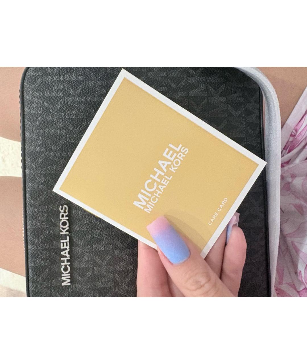 MICHAEL KORS Антрацитовая сумка через плечо из искусственной кожи, фото 8