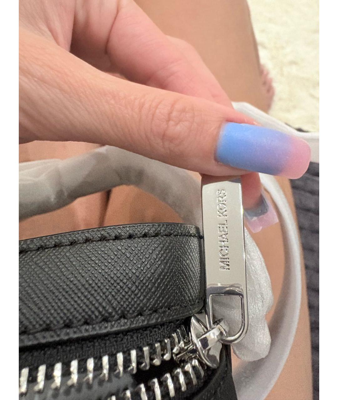 MICHAEL KORS Антрацитовая сумка через плечо из искусственной кожи, фото 7