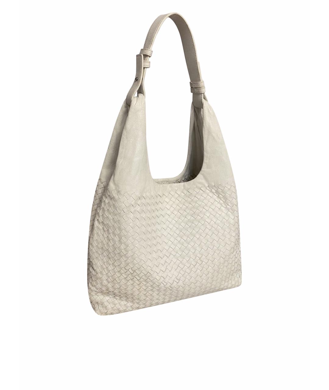 BOTTEGA VENETA Белая кожаная сумка через плечо, фото 1
