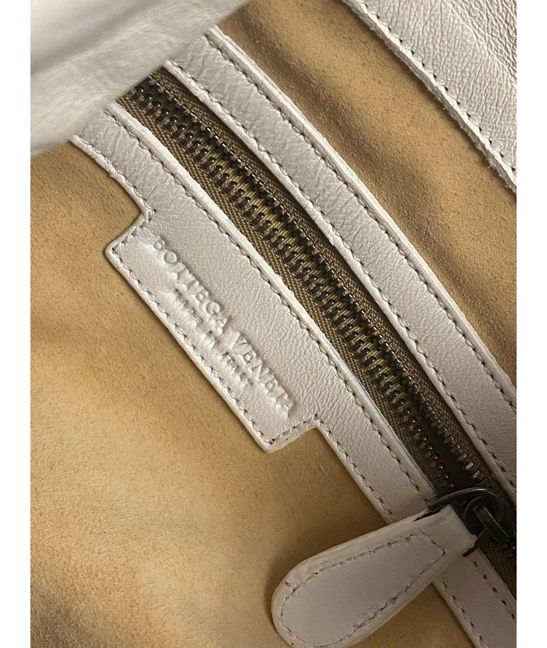 BOTTEGA VENETA Белая кожаная сумка через плечо, фото 2