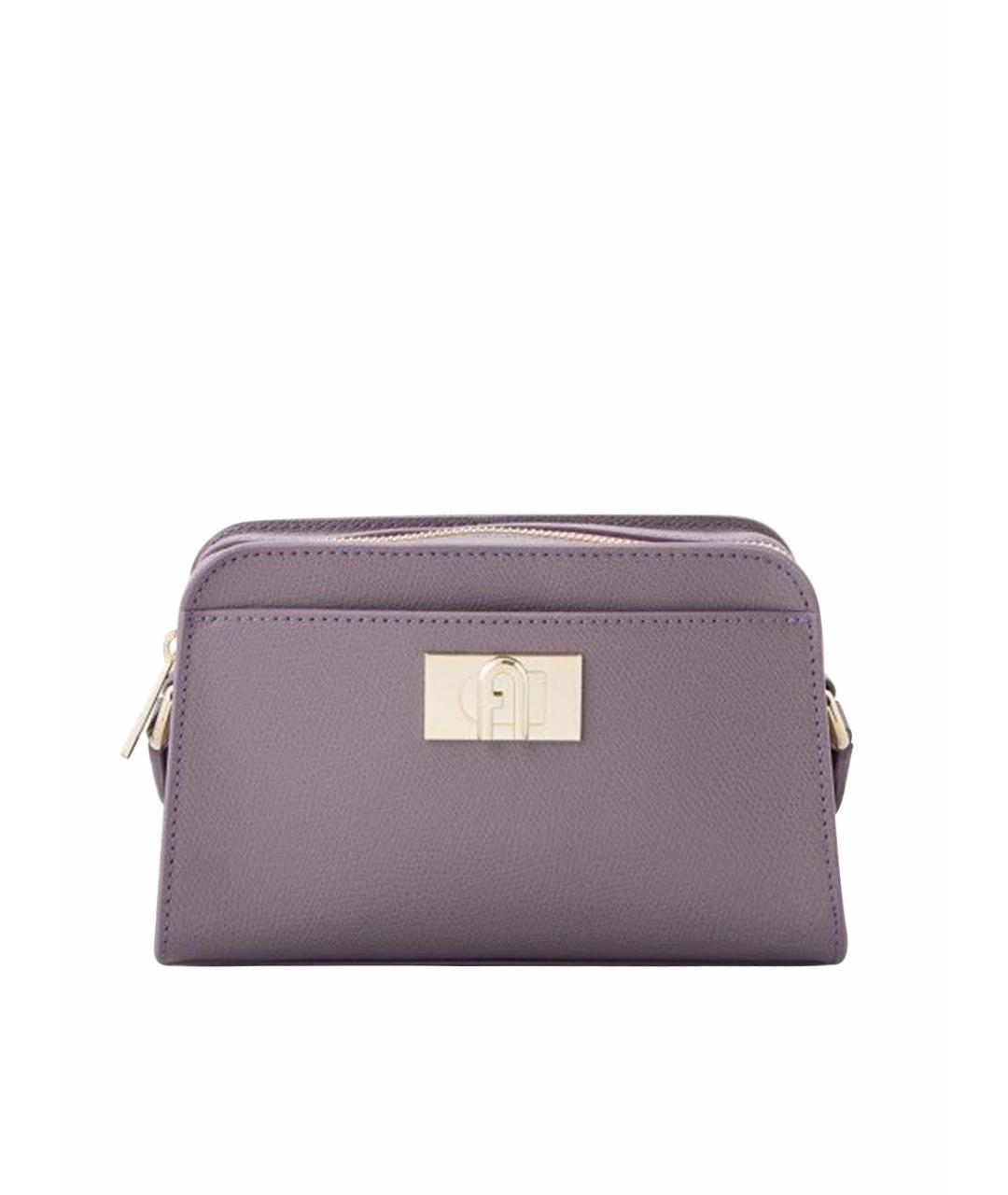 FURLA Фиолетовая кожаная сумка через плечо, фото 1