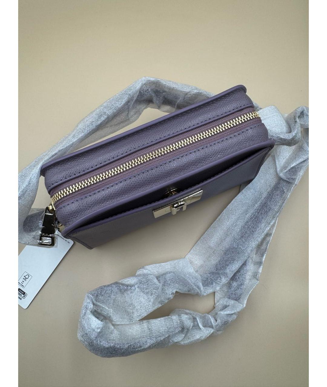 FURLA Фиолетовая кожаная сумка через плечо, фото 7