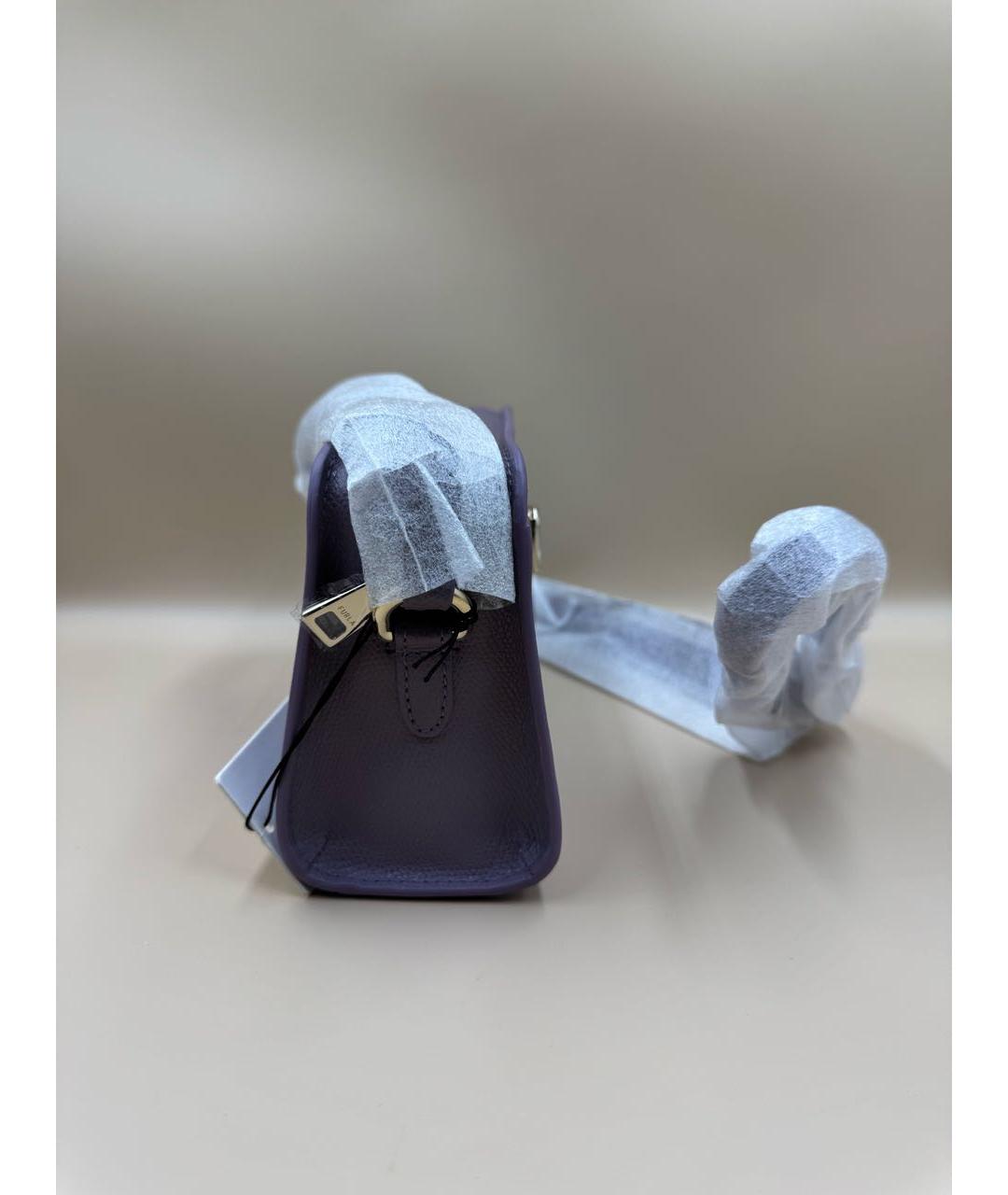 FURLA Фиолетовая кожаная сумка через плечо, фото 4