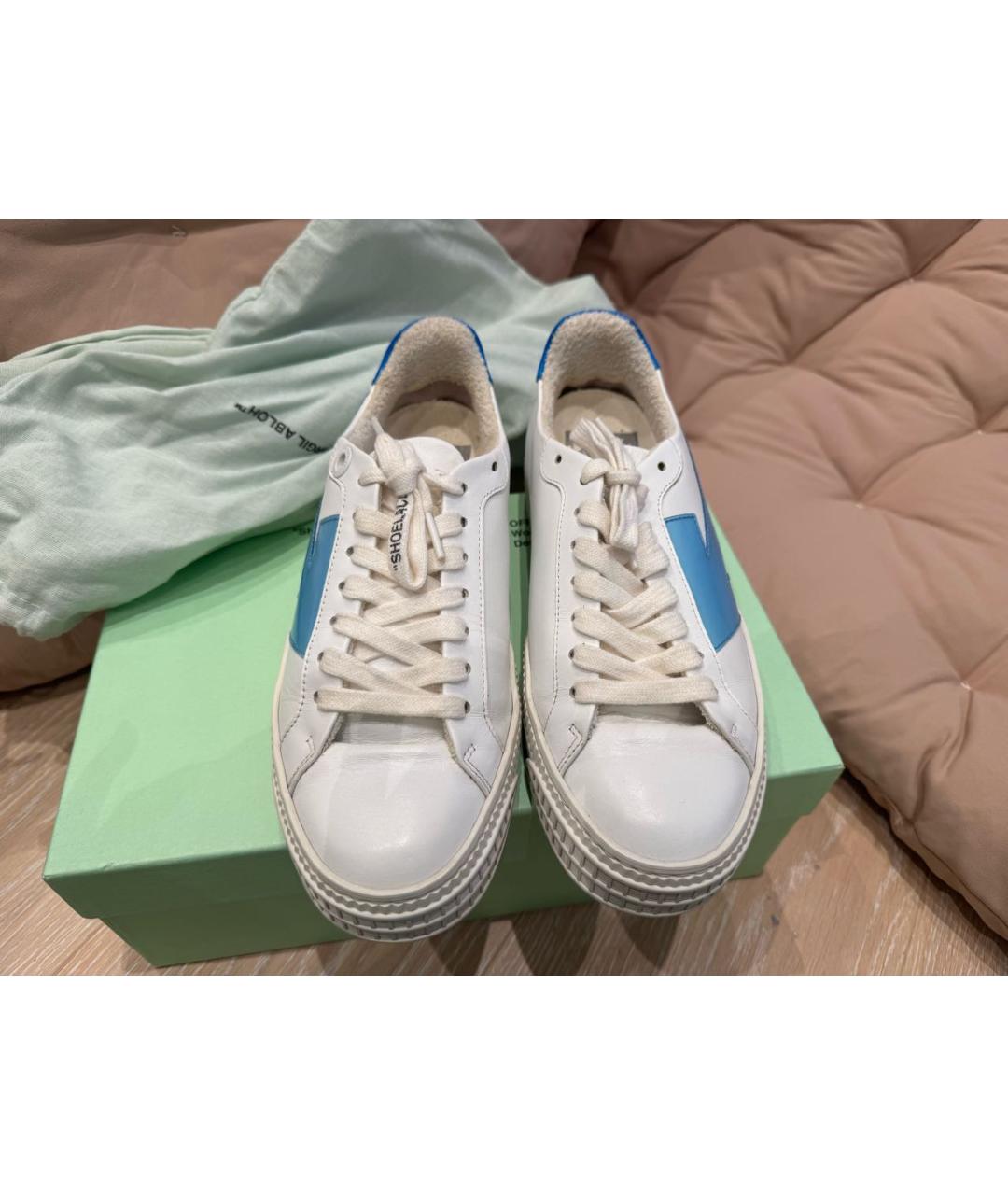OFF-WHITE Белые кожаные кеды, фото 2