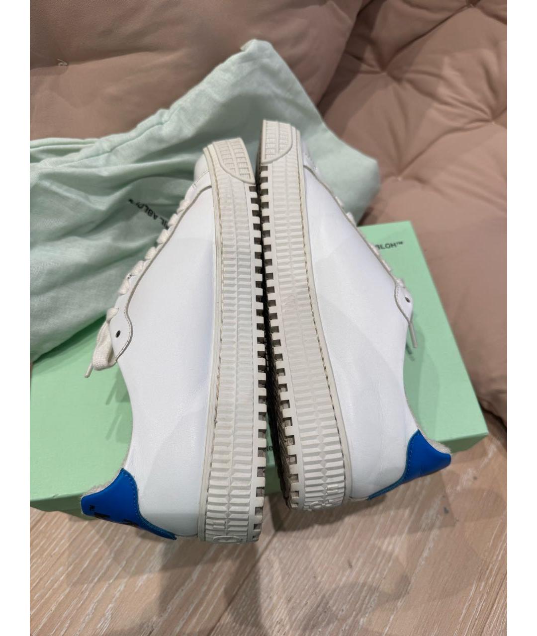 OFF-WHITE Белые кожаные кеды, фото 5