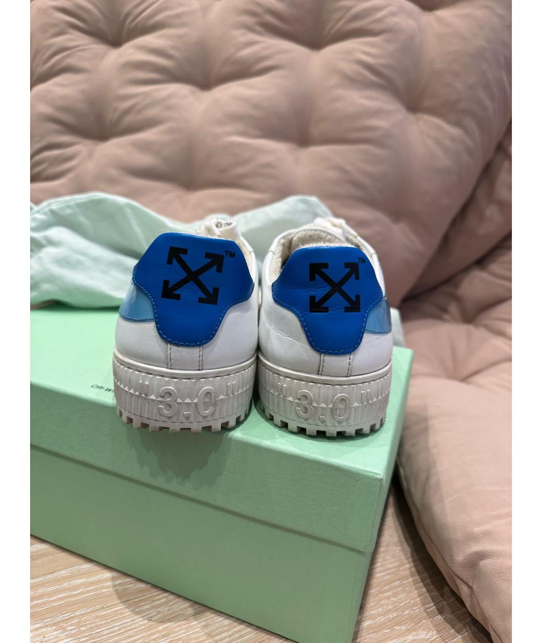OFF-WHITE Белые кожаные кеды, фото 4