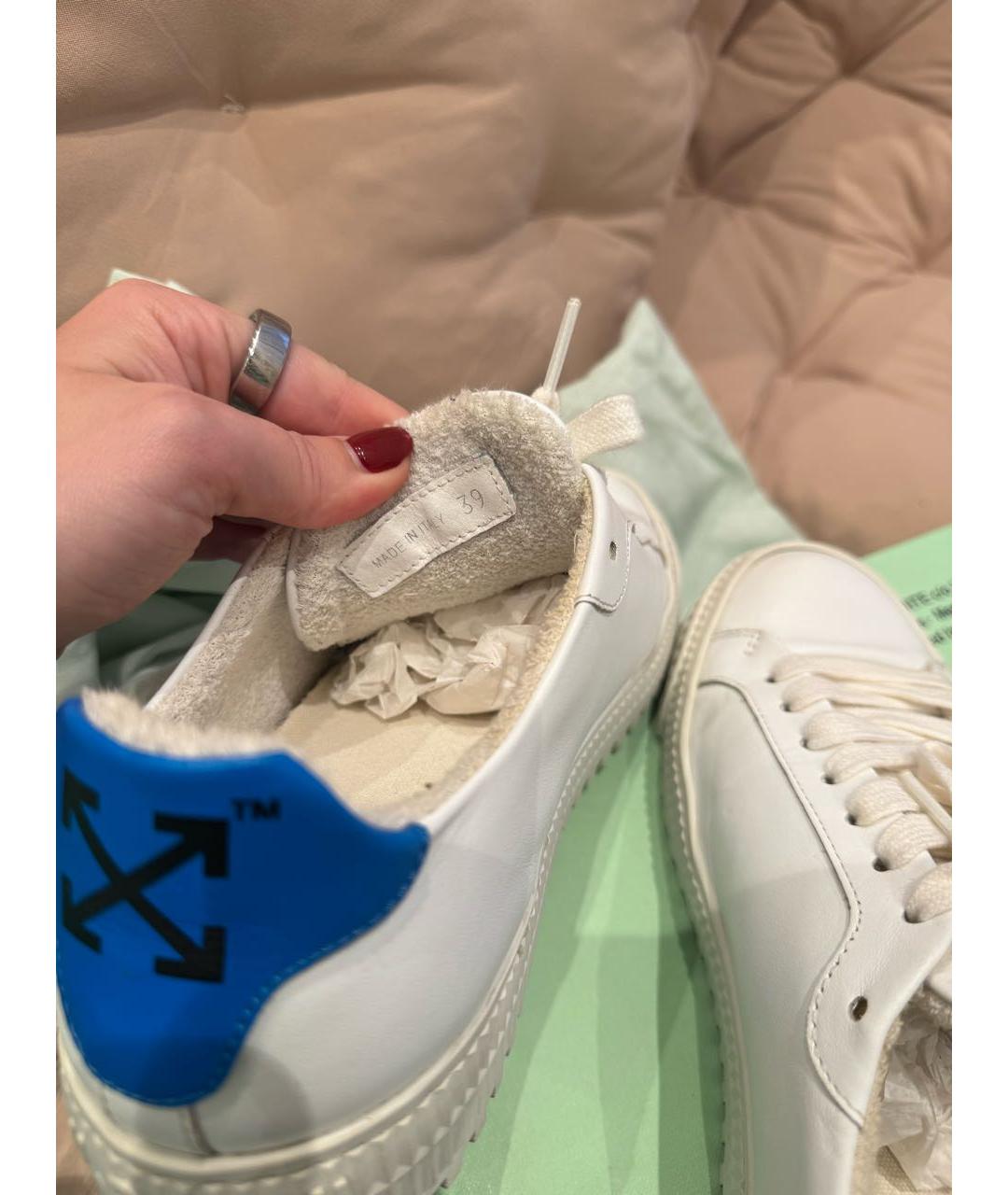 OFF-WHITE Белые кожаные кеды, фото 7