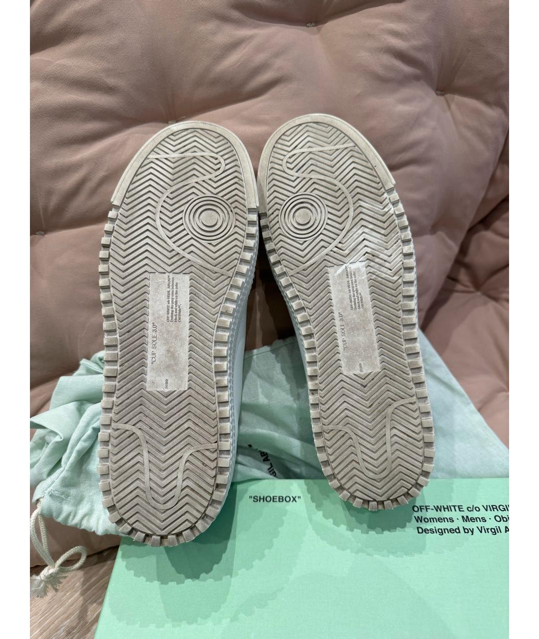 OFF-WHITE Белые кожаные кеды, фото 6