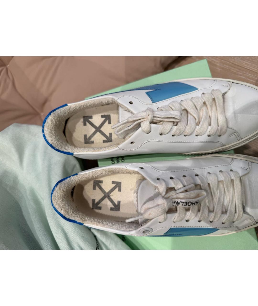 OFF-WHITE Белые кожаные кеды, фото 3