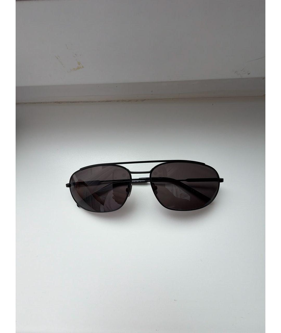 SAINT LAURENT Черные металлические солнцезащитные очки, фото 5