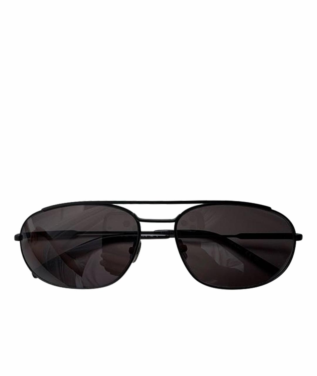 SAINT LAURENT Черные металлические солнцезащитные очки, фото 1