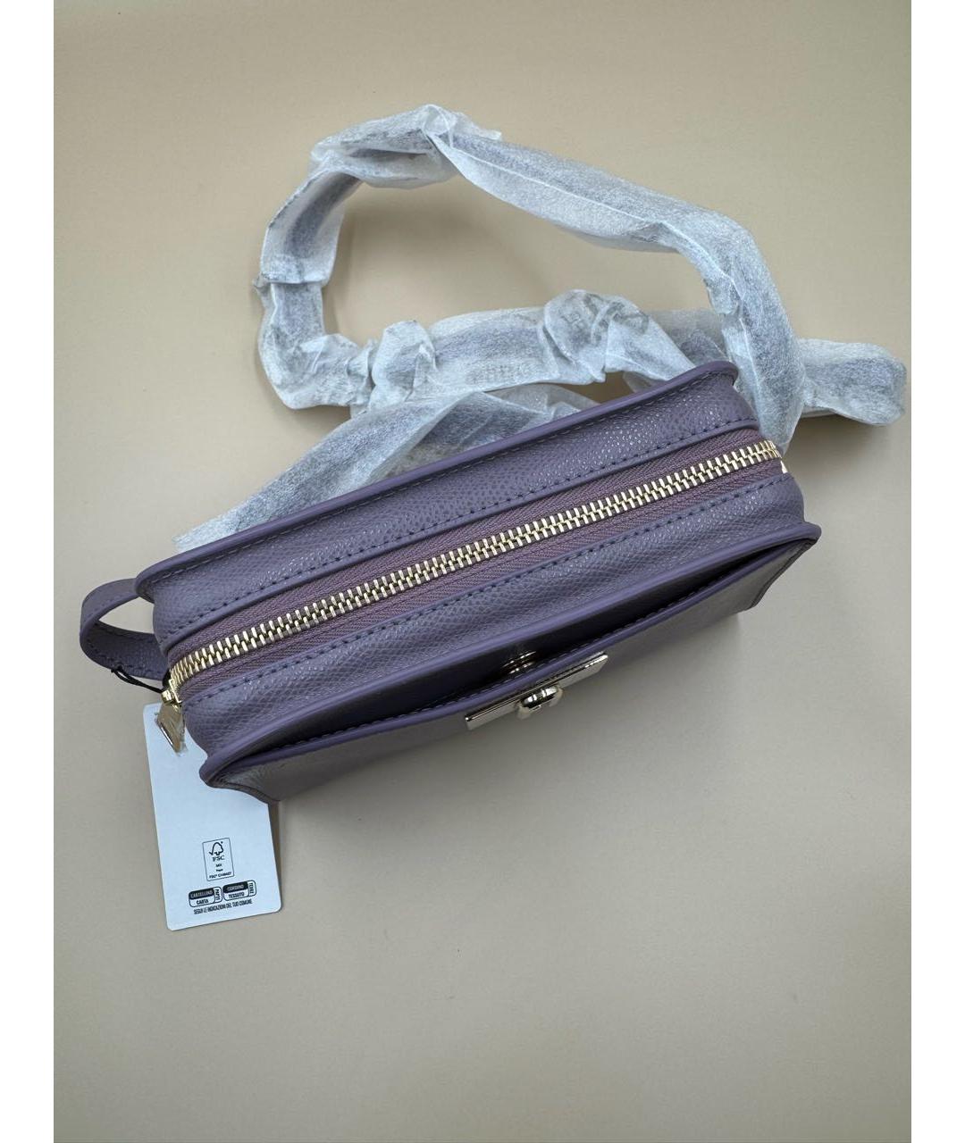 FURLA Фиолетовая кожаная сумка через плечо, фото 7