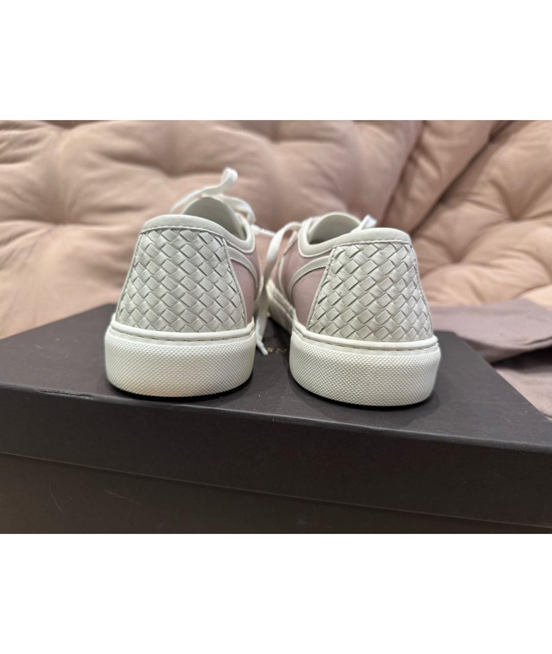 BOTTEGA VENETA Розовые кожаные кеды, фото 4