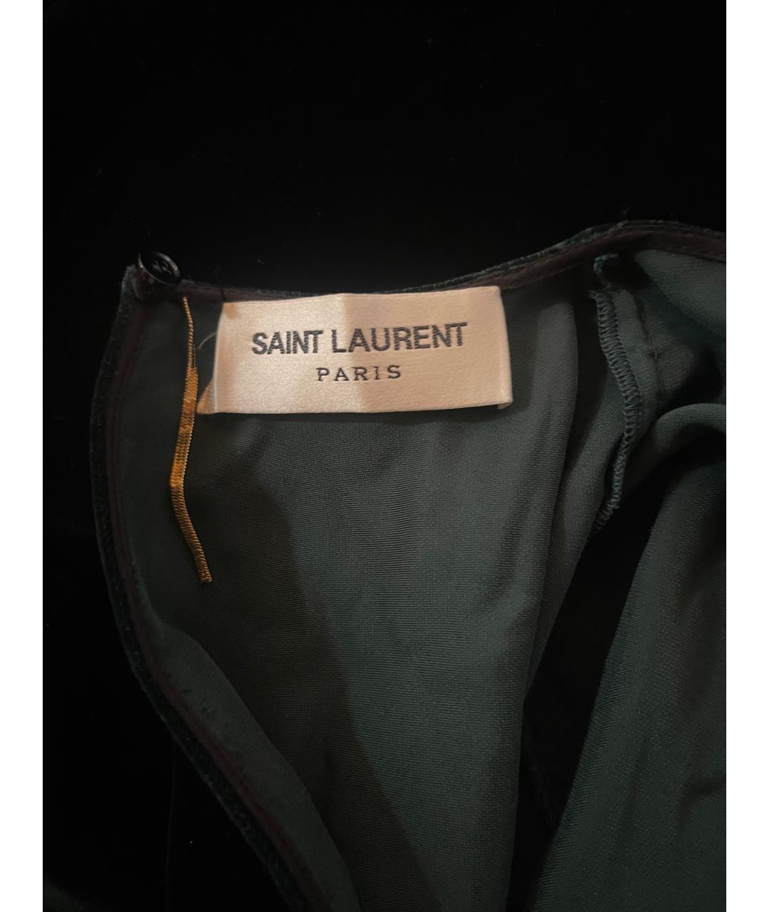 SAINT LAURENT Зеленое вискозное вечернее платье, фото 8