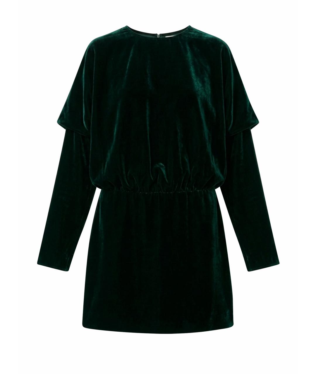 SAINT LAURENT Зеленое вискозное вечернее платье, фото 1
