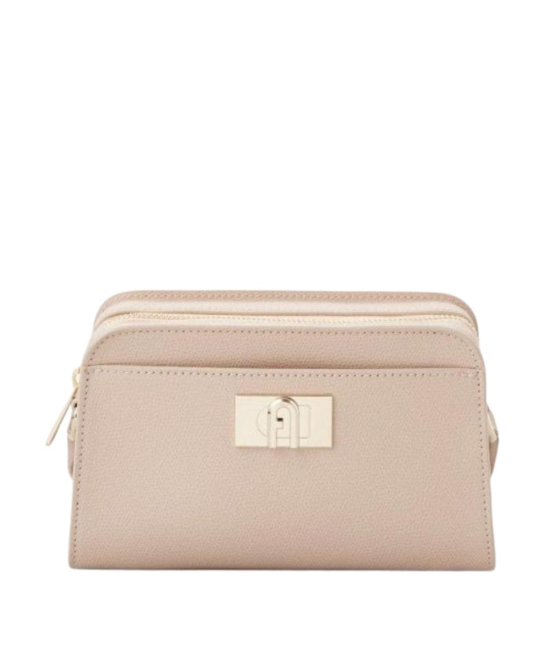 FURLA Бежевая кожаная сумка через плечо, фото 1