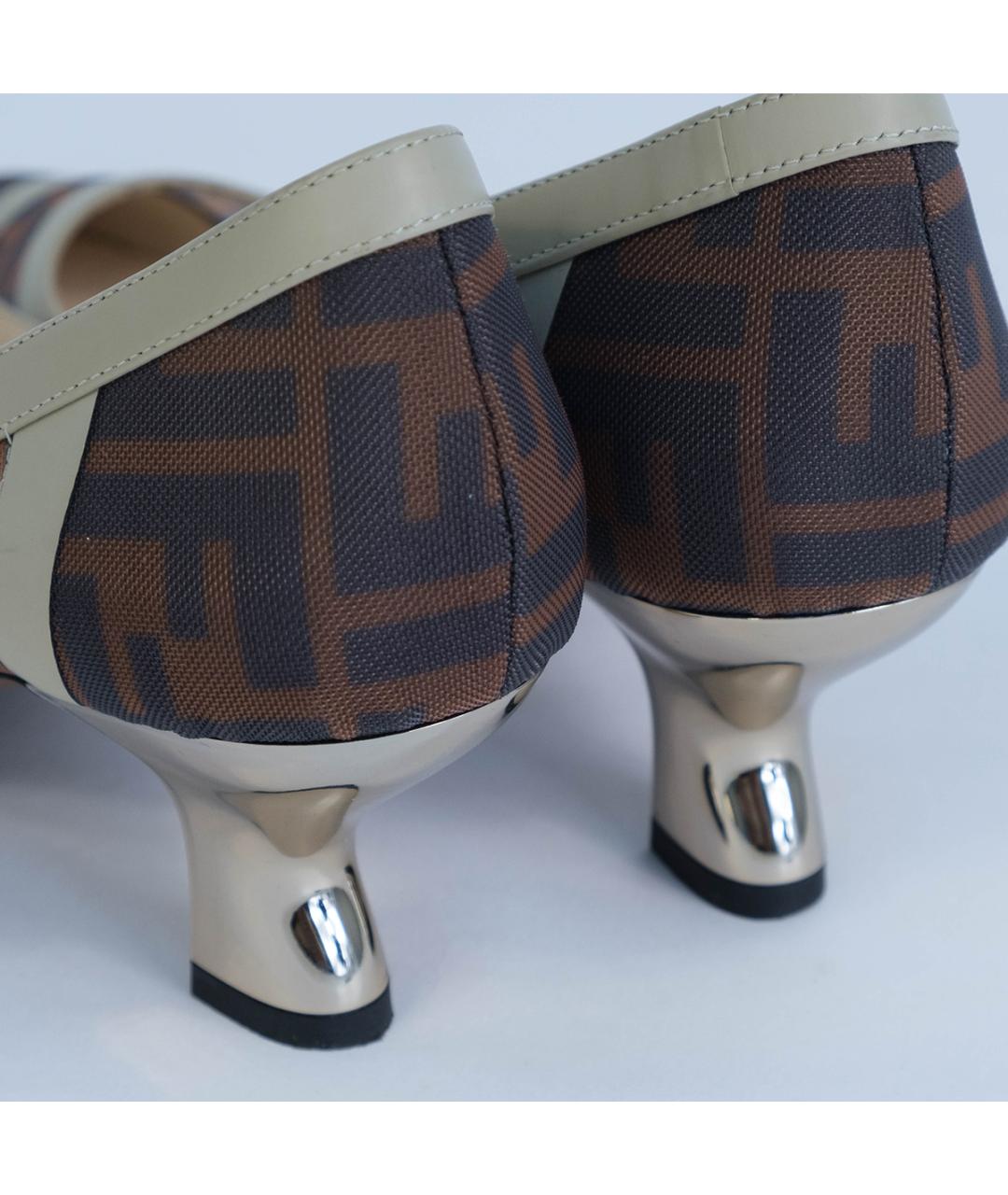 FENDI Коричневые кожаные туфли, фото 6