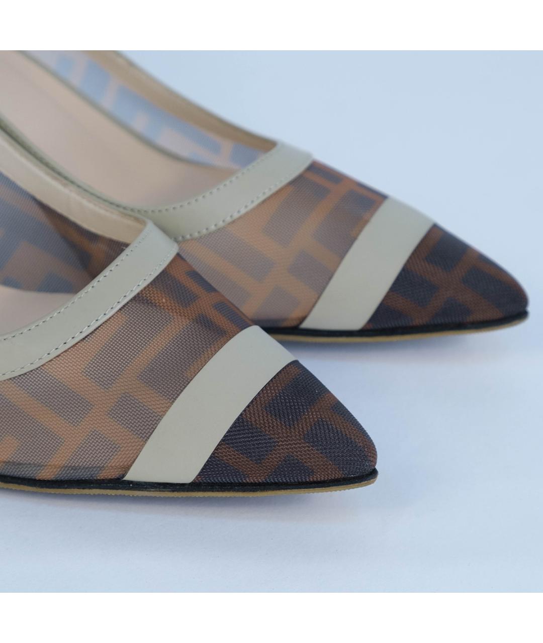 FENDI Коричневые кожаные туфли, фото 4