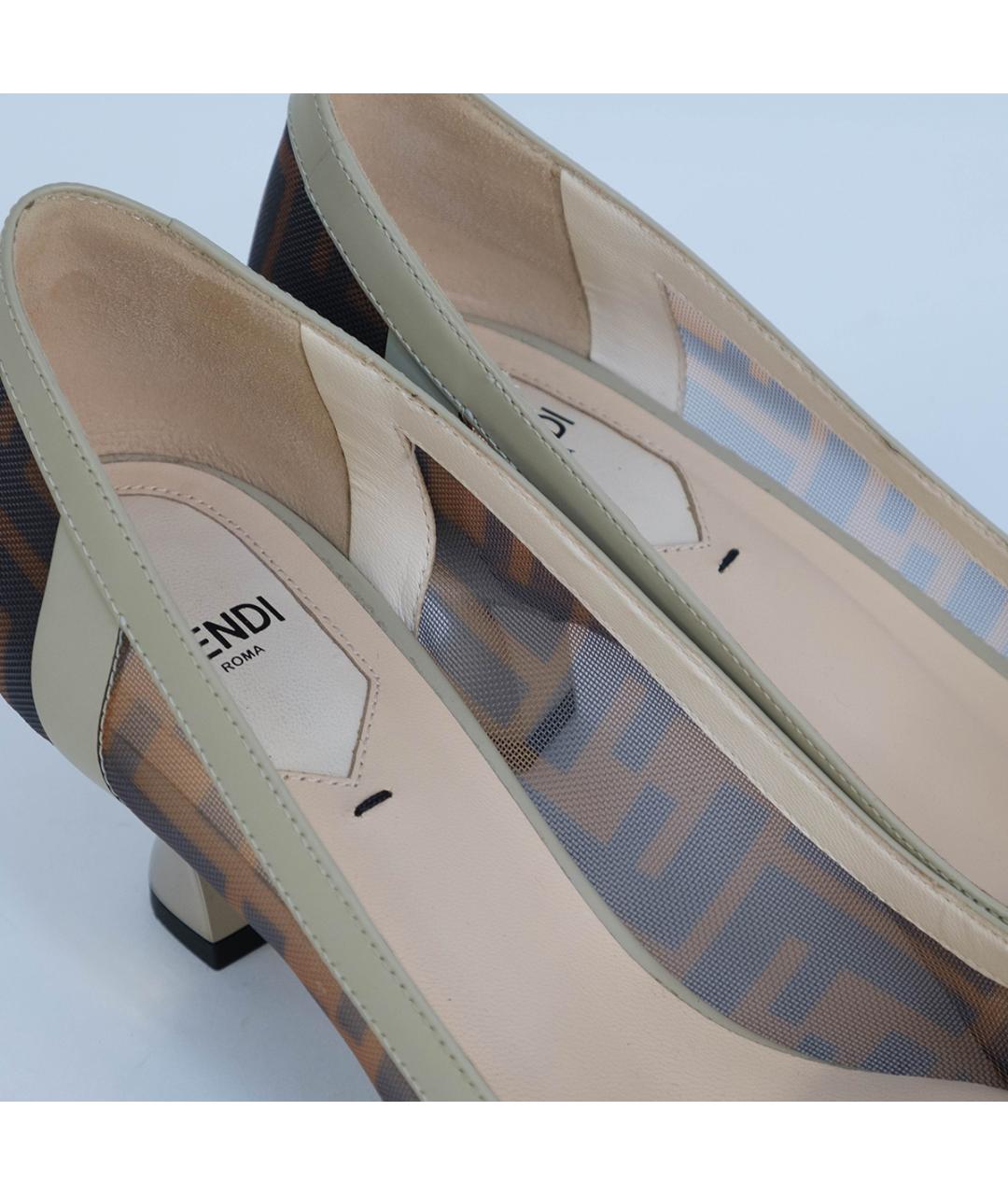 FENDI Коричневые кожаные туфли, фото 5
