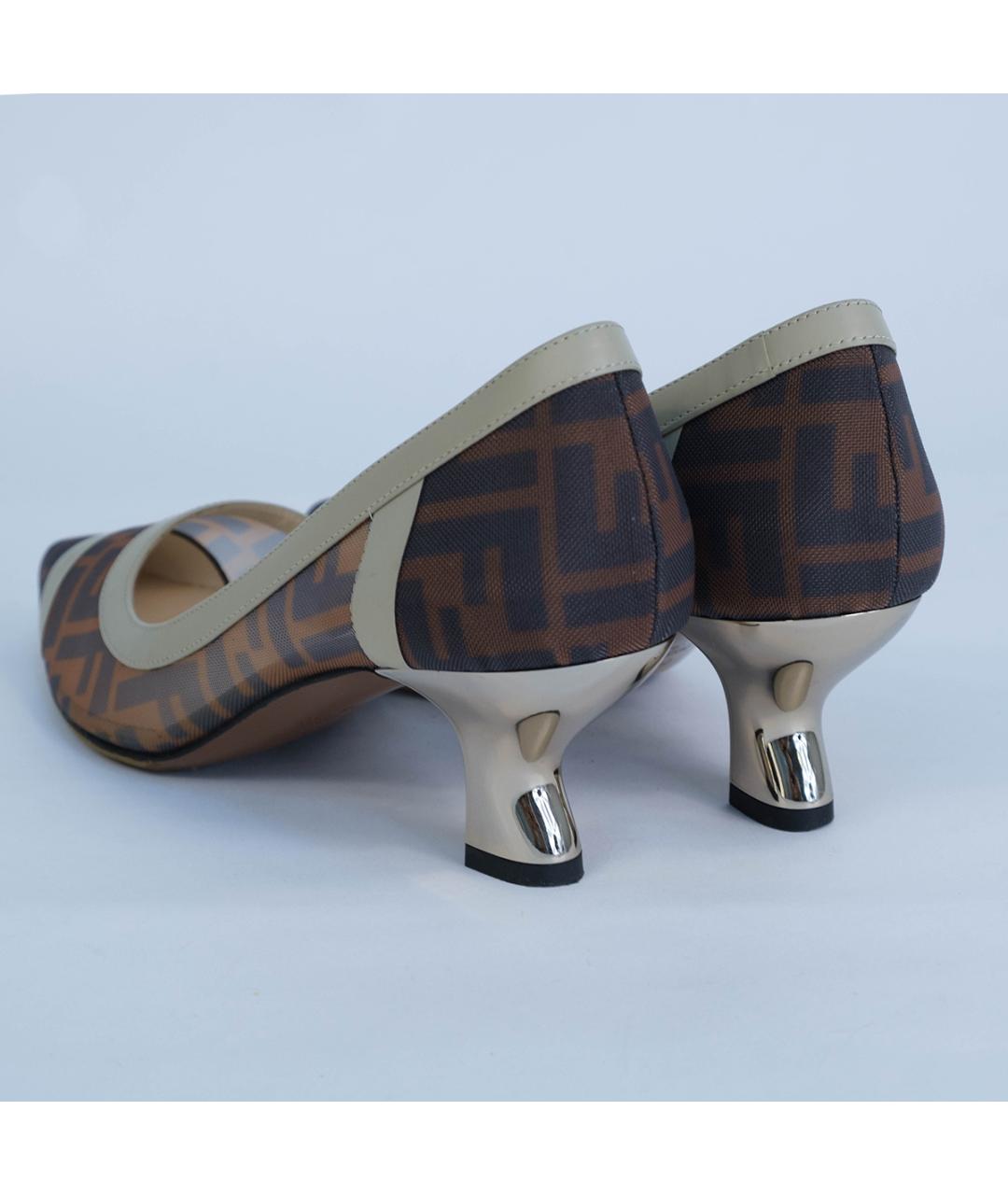 FENDI Коричневые кожаные туфли, фото 7