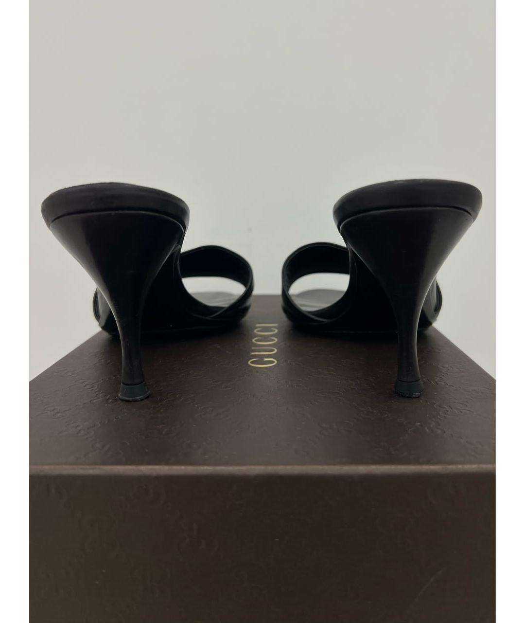 GUCCI Черные кожаные мюли, фото 5