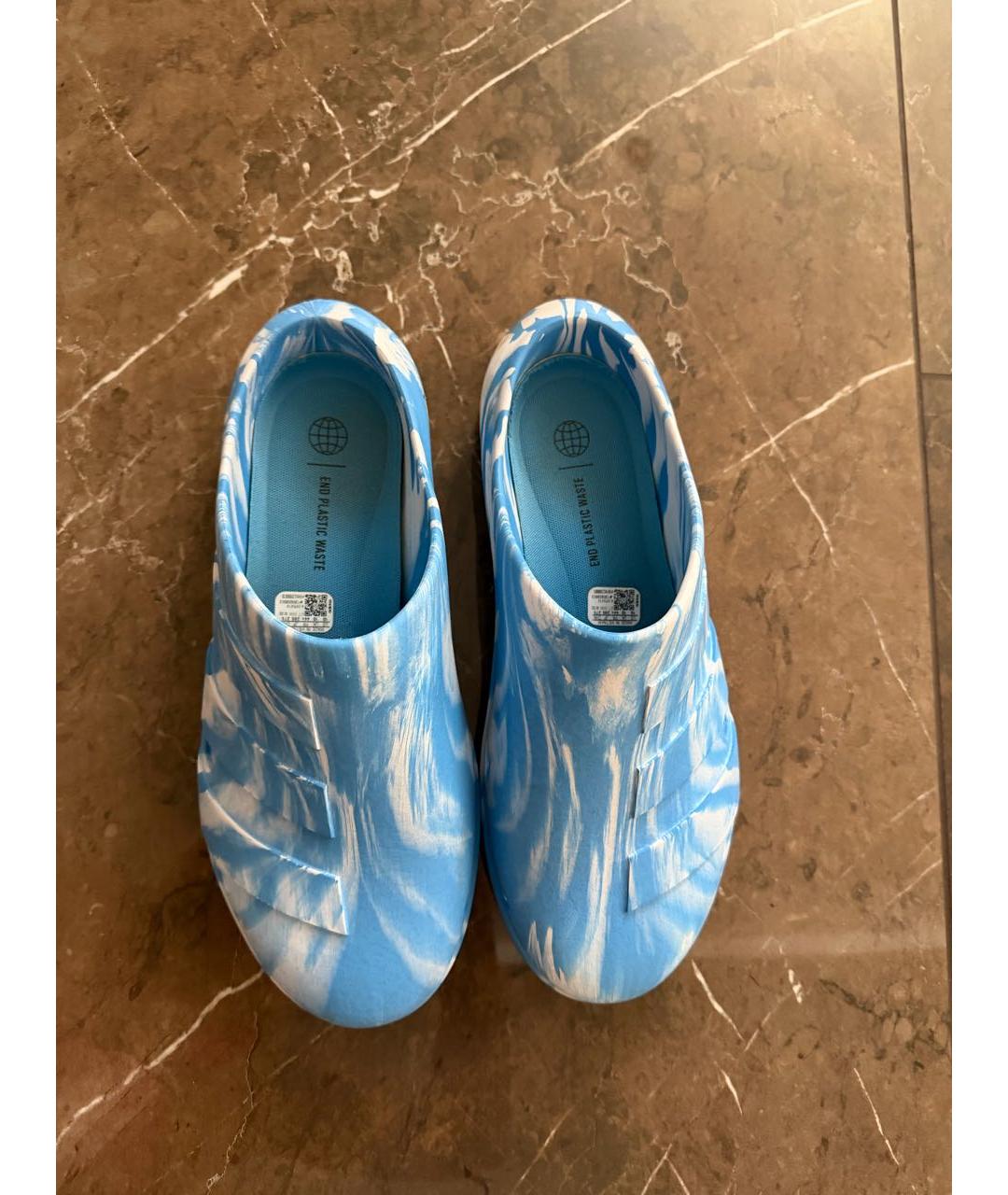 ADIDAS Голубые резиновые шлепанцы, фото 3