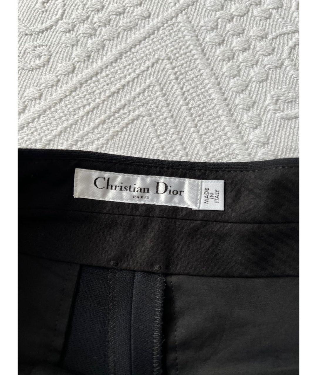 CHRISTIAN DIOR Черные шерстяные брюки широкие, фото 6