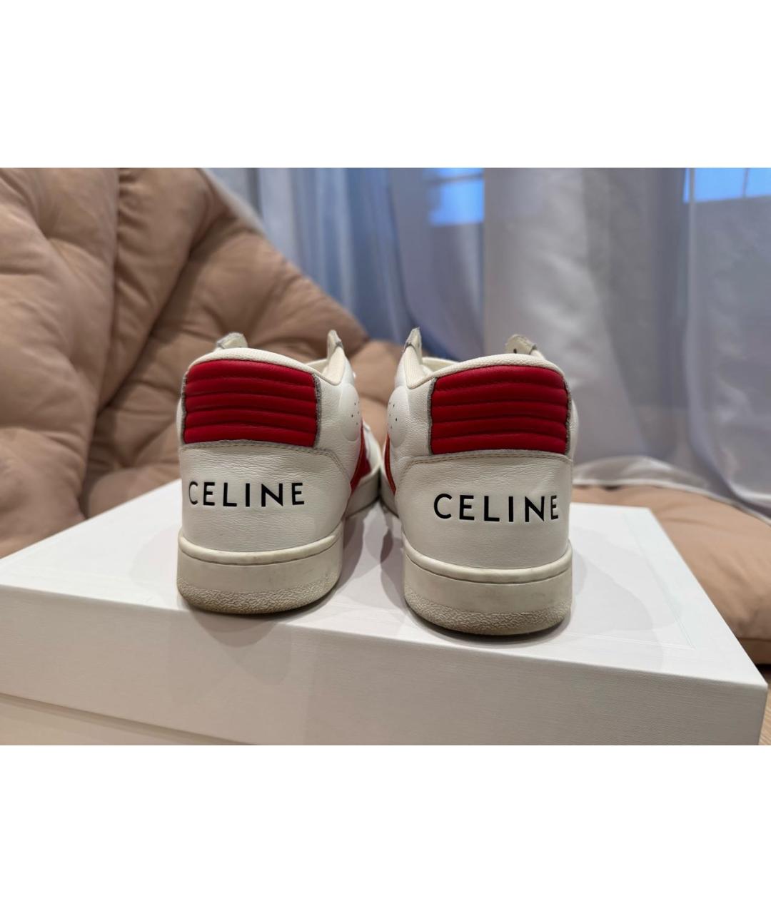 CELINE Белые кожаные кеды, фото 4
