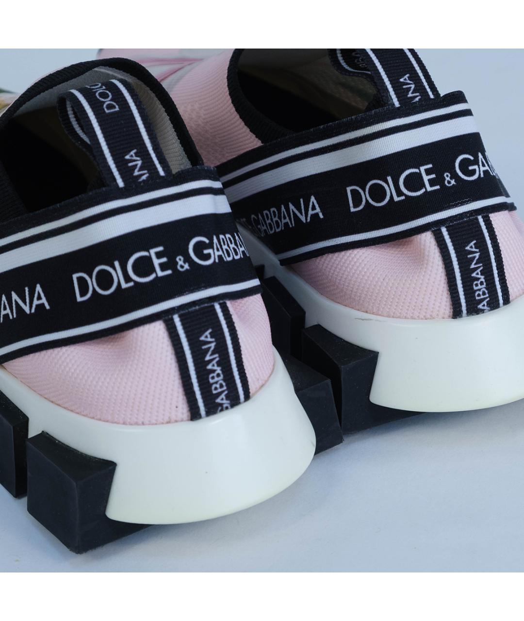 DOLCE&GABBANA Розовые текстильные кеды, фото 6