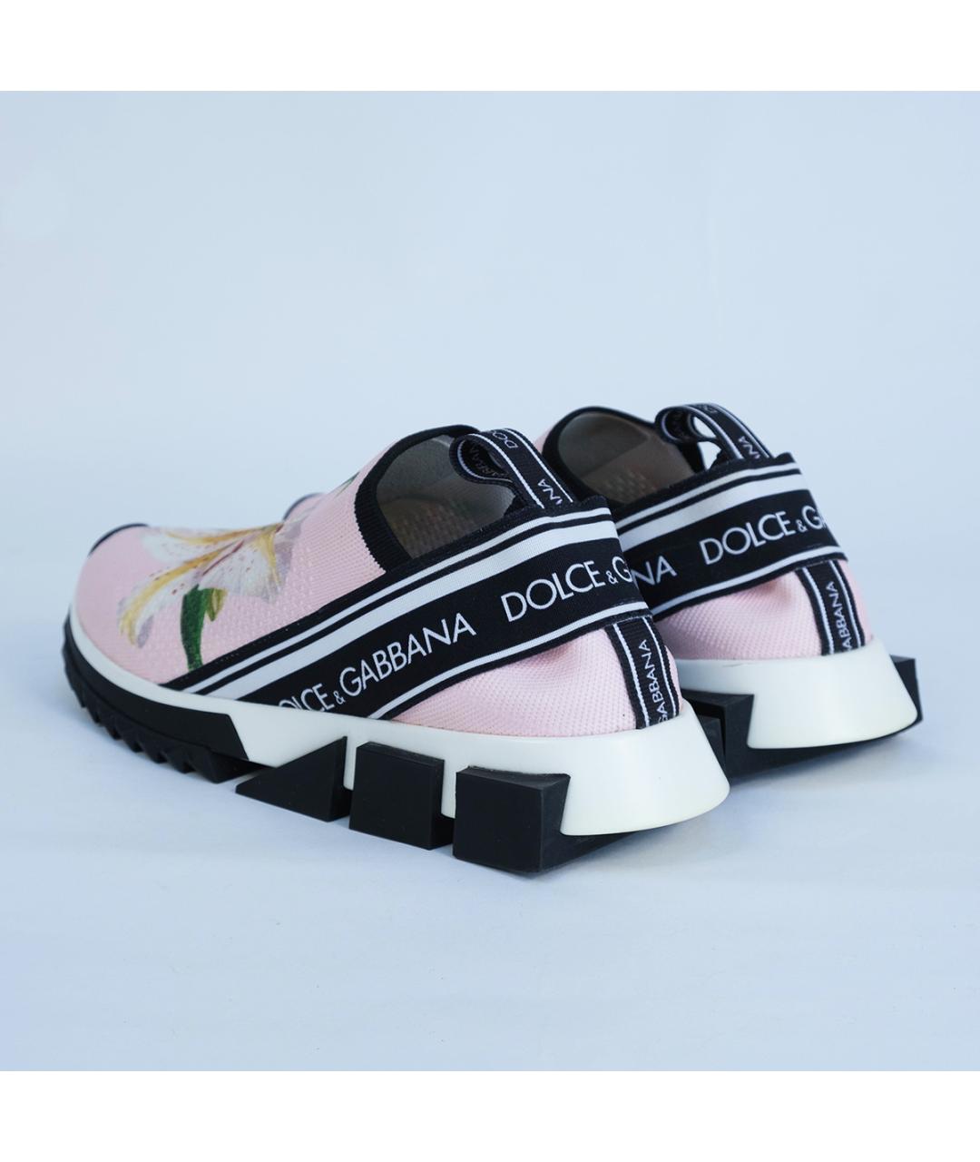 DOLCE&GABBANA Розовые текстильные кеды, фото 7